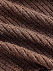 SHEIN MOD Women's Coffee Brown Square Collar Bell Sleeve T-Shirt,Fall Clothing,Halloween,Coffee Brown Bell Sleeves T-Shirt,Comfortable Long Sleeves,Going Out Tops,Fitted T Shirt,Tops With Sleeves,Brown Top - Coffee Brown - View 4