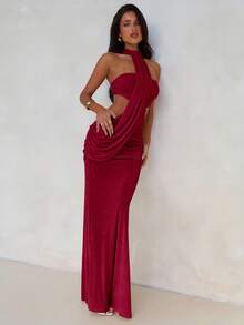 Aloruh Women's Spring/Summer Vacation Wrap Asymmetric Flowy Maxi Mermaid Bodycon Dress,Fall Wedding Guest Dress,Dresses For Women Party