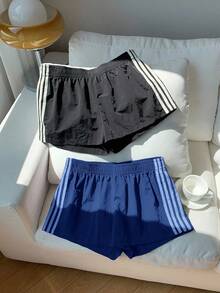 Comfortcana 2件套女士撞色腰带短裤，夏季 - 彩色 - 查看 3