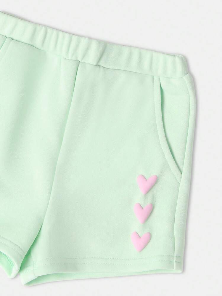 T-Shirt And Shorts Co Ord Set With Heart Design