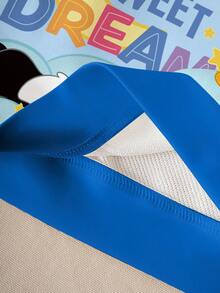 LOONEY TUNES X SHEIN Sudadera de cuello redondo de manga larga con estampado de letras y dibujos animados para bebé niño - Blanco - Ver 6