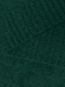 Elenzga 大码女式休闲宽松圆领长袖落肩套头毛衣，秋冬 - 墨綠色 - 查看 6