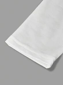 SHEIN Explorewe Áo họa tiết ngôi sao cho bé gái tuổi mới lớn kèm quần Cargo nhiều túi, trang phục thường ngày 2 món - trắng - Xem 7