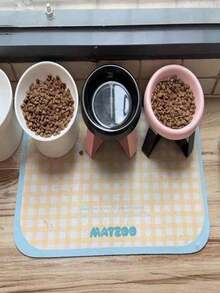 SHEIN 防水防溅猫/狗喂食垫 - 易于清洁，耐刮擦，由硅藻土混合物制成