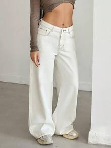 EURMUSE 女式前扣口袋休闲裤，日常休闲