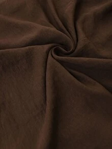 LanaWest Women's Mesh Embroidered Floral Pleated V-Neck Long Sleeve Blouse Top, Tie Neck Brown Top, Suitable For Western Style Fall Cloth For Women - Coffee Brown - View 9