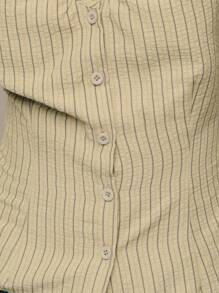 Nöista Áo sơ mi cài nút màu xanh ô liu, họa tiết sọc tinh tế, khoét lỗ khóa và cổ áo tương phản. Một biến tấu mới lạ cho kiểu áo sơ mi cổ điển - Phù hợp với trang phục công sở nổi bật, nâng tầm phong cách mùa thu và những dịp đi chơi sang trọng. - màu nâu - Xem 6