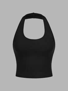 SHEIN EZwear 4入組簡單休閒短款露背貼身女士上衣，適合夏季 - 彩色 - 查看 13