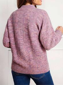 SHEIN LUNE Women Casual Drop Shoulder Loose Cardigan, Valentine's Day Pink Sweater Spring Clothes