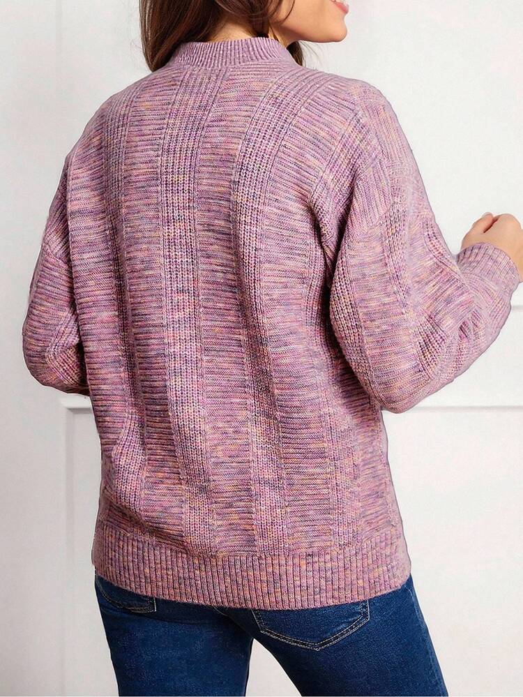 Women Casual Drop Shoulder Loose Cardigan, Valentine's Day Pink Sweater Spring Clothes