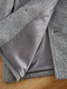 SHEIN 男小童1入組西裝領翻蓋細節花呢外套 - 灰色 - 查看 6