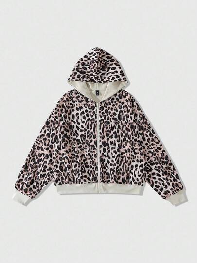 Street Life Men's Reversible Leopard Print Zip-Up Hoodie, Autumn/Winter
