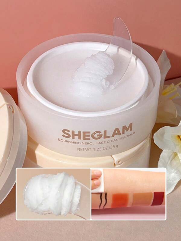 SHEGLAM BáLsamo Limpiador Facial Nutritivo De Neroli, 35 G, Crema Con Aceite, Vitamina C, BáLsamo Limpiador Que Se Deshace Del Maquillaje, Limpiador Facial, Desmaquillador Marca Belleza Maquillaje CosméTico Para Mujeres NiñAs Perfecto Para OtoñO Invierno Ideal Para Y2K Elegante Moda Adecuado Para CumpleañOs Navidad Presente Fiesta Listo Mejor Color