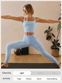 GLOWMODE 26" FeatherFit™-Ribbed No Front Seam Side Pockets High-Rise Waist Leggings Low Impact Yoga Pilates Studio Daily Casual Wear Fall Winter