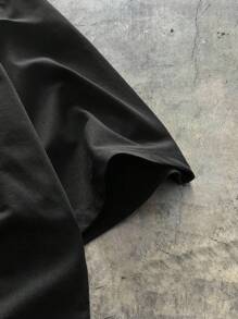 AXEPEAK 男士撞色圆领短袖休闲宽松T恤，夏季 - 黑色 - 查看 5