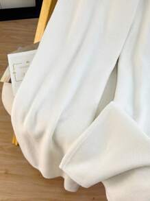 INAWLY Women's Knight Design Drawstring Waist Wide Leg Loose Knit Pants - Apricot - View 4
