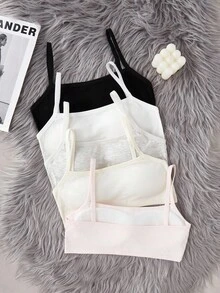 Canottiere reggiseno per ragazze, reggiseno bralette da sottoveste per adolescenti, reggiseni crop top per adolescenti con seno in sviluppo - Multicolore - Visualizzare 4