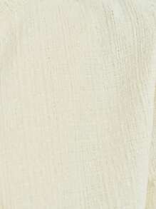 Lumivelle 女式长袖优雅粗花呢面料夹克，配有金属纽扣和缎带饰边 - 白色 - 查看 8