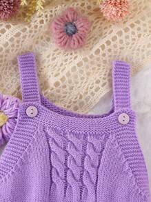 Baby und Mädchen modische, süße, vielseitige Wollblumen Strickjacke Latzhose Krabbel Kleidung Oberbekleidung