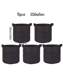 SHEIN 1-5Pcs 1-10Gallons Heavy Duty Thickened Non-Woven Fabric With Handles Multi-Purpose Plant Grow Bags Fabric Pots For Indoor Outdoor Gardening Vegetables Flowers Herbs Bonsai Plants Christmas Holiday Gifts Garden Supplies Planting Containers Grow Bags Gift Ideas Pens,Pen,School Supplies