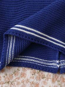 Vestido de cárdigan casual con lazo en la espalda para niñas, otoño/invierno - azul real - Ver 1