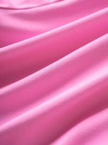 THE POWERPUFF GIRLS X SHEIN Young Girl Blossom Pattern Cute 3D Shaped Hooded Long Sleeve Mesh Costume Dress, Pink Fall Winter - Multicolor - View 9