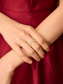 MOTF PREMIUM 18K GOLD PLATED STARRY SKY WOMEN'S SINGLE RING - Yellow Gold - View 6