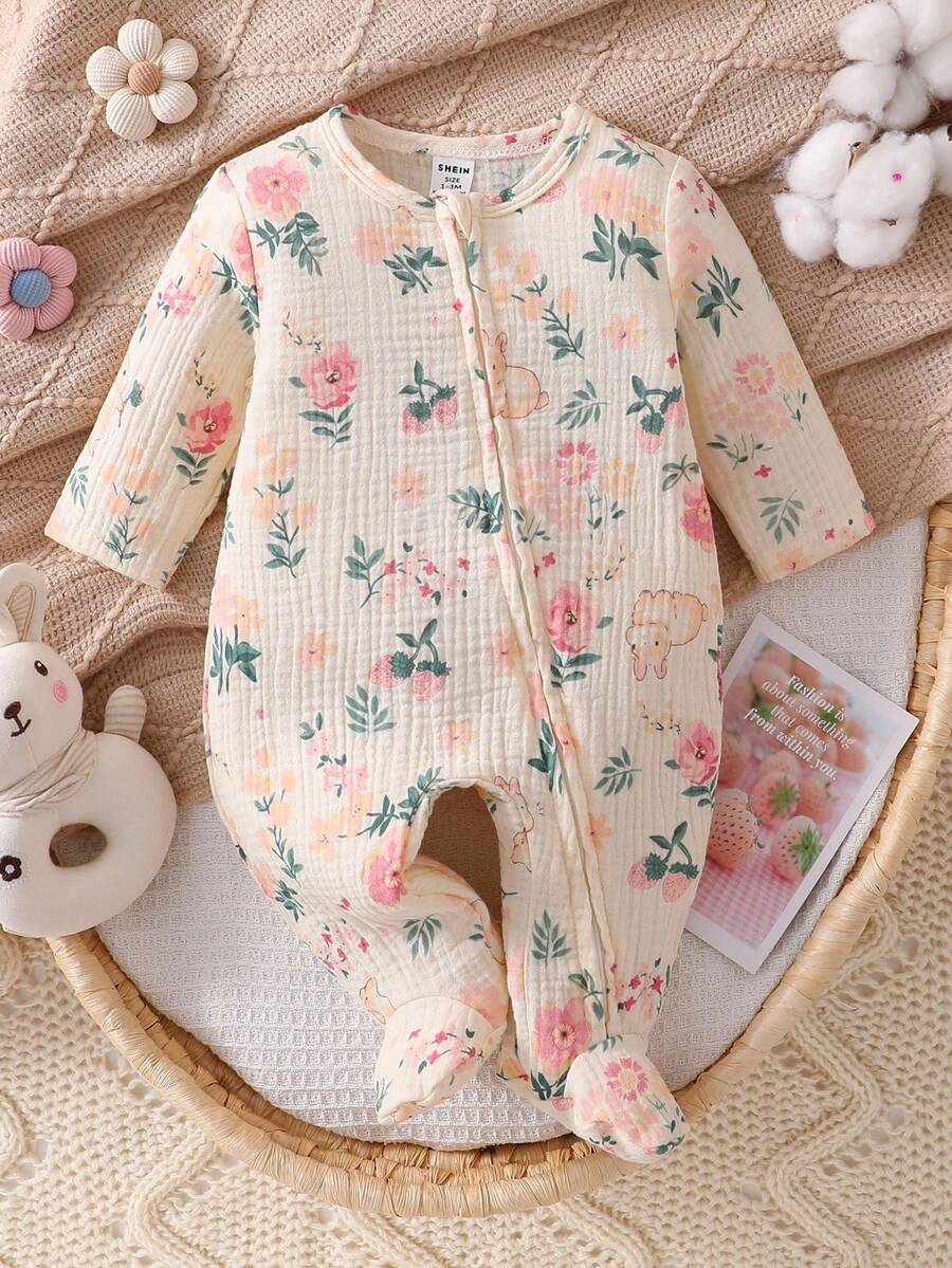 Dreamy Graphic Footie Set  - Winter White/Apricot main image 1