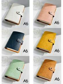 SHEIN A5/A6 活页横线/空白/方形内页笔记本书写流畅，配有可拆卸软皮封面，适用于学生文具办公用品、学校用品、返校 - 彩色 - 查看 3