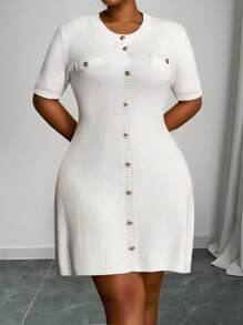 Veslaya Hàng mới về mùa Thu & Đông, Váy len cỡ lớn dành cho nữ mùa Thu - trắng - Xem 9