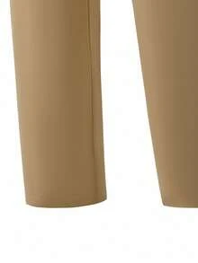 SHEIN 2 piezas Conjunto de caballero para adolescente, chaleco + pantalón largo, traje elegante para fiesta de cumpleaños, baile de graduación, boda - Caqui - Ver 6