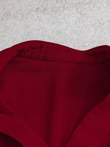 Celisse 女士纯色V领灯笼袖百搭通勤优雅长袖衬衫