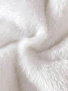 SHEIN Vintaside Kids 女童卡其色可爱脸连帽舒适时尚休闲棉服外套，秋冬 - 杏色 - 查看 3