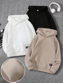SHEIN 3件套少女休闲字母印花卫衣，通勤、上学、日常休闲和运动穿着皆宜，适合秋冬季节。 - 彩色 - 查看 3