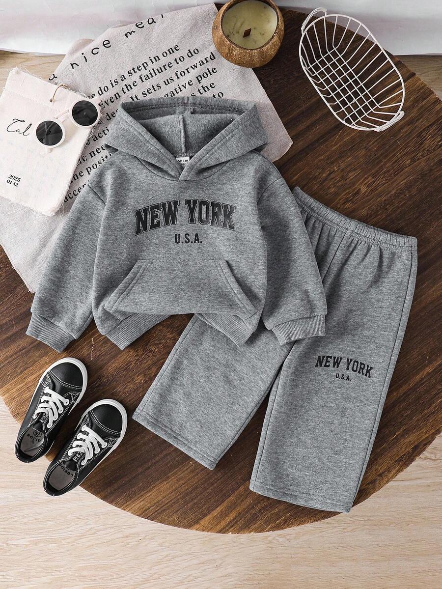 2pcs/Set Baby Boy Casual Streetwear Sporty Snowflake Hoodie Sweatshirt ...
