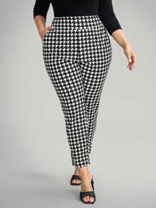 Comfylo 大码千鸟格印花休闲裤 - 彩色 - 查看 8