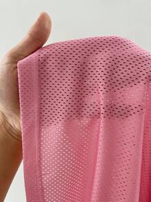 Coolane Áo thun nữ cỡ lớn mùa hè dáng rộng, thoáng khí, chất liệu lưới, họa tiết số, kiểu áo bóng chày, màu hồng, áo thun in hình, phong cách thường ngày, áo đi chơi, áo đi nghỉ mát. - Hồng - Xem 4