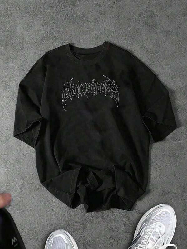 Manfinity Sport Corelite Comfortable Black Regular Fit Halloween Short Sleeve Shirt For Breathable Workout Tops Active Men Men Workout Clothes Black Graphic Tee Goth Tshirt Courageous Tshirt Black Tshirt Band Tshirt Goth Shirt Courageous T-Shirt Black T-Shirt Black Tee