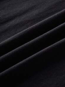 GARFIELD | SHEIN 青少年男孩卡通万圣节南瓜网格图案针织圆领短袖 T 恤 - 黑色 - 查看 5