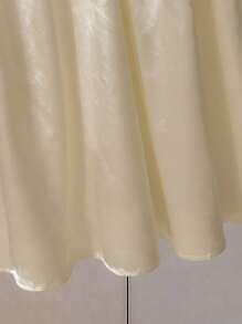 Modelyn Elegant Satin Apricot Color Women's Skirt Fall Cloth For Women