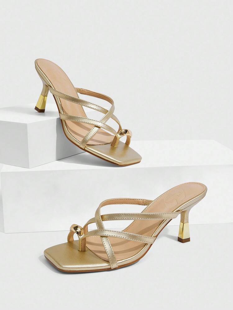 CUCCOO SZL Casual Square Toe Women's High Heel Sandals, Suitable For Daily Wear