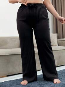 EURMUSE 100%Cotton Plus Cottnline 3 PiecesSolid Knit Pants Set - Multicolor - View 7