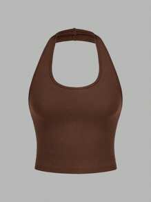 SHEIN EZwear 4入組簡單休閒短款露背貼身女士上衣，適合夏季 - 彩色 - 查看 4