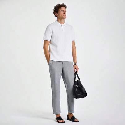 Men's White Geometr…