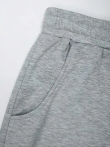 Manfinity Hypemode Men's Solid Color Casual Loose Pocket Sweatpants - Grey - View 4
