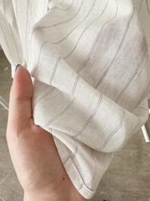 INAWLY 女士休闲条纹樱桃刺绣防晒衬衫，夏季 - 白色 - 查看 4