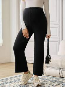 SHEIN Maternity Ribbed Slit Sweater Pants