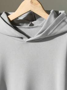 Tween Girls Extra Long Hooded Basic Pocket Sweatshirt, Minimalist & Fashionable Fall Winter - Grey - View 3