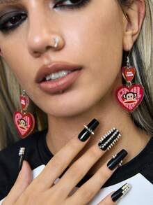 Paul Frank X ROMWE 1 Pair Cartoon Pattern Dangle Earrings, Simple & Stylish Acrylic Dangle Earrings - Multicolor - View 3