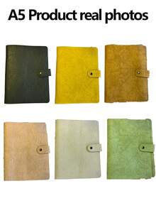 SHEIN A5/A6 活页横线/空白/方形内页笔记本书写流畅，配有可拆卸软皮封面，适用于学生文具办公用品、学校用品、返校 - 彩色 - 查看 4